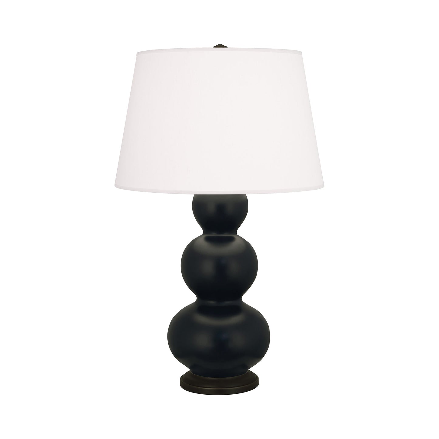 Triple Gourd Table Lamp in Matte Obsidian/Deep Patina Bronze.