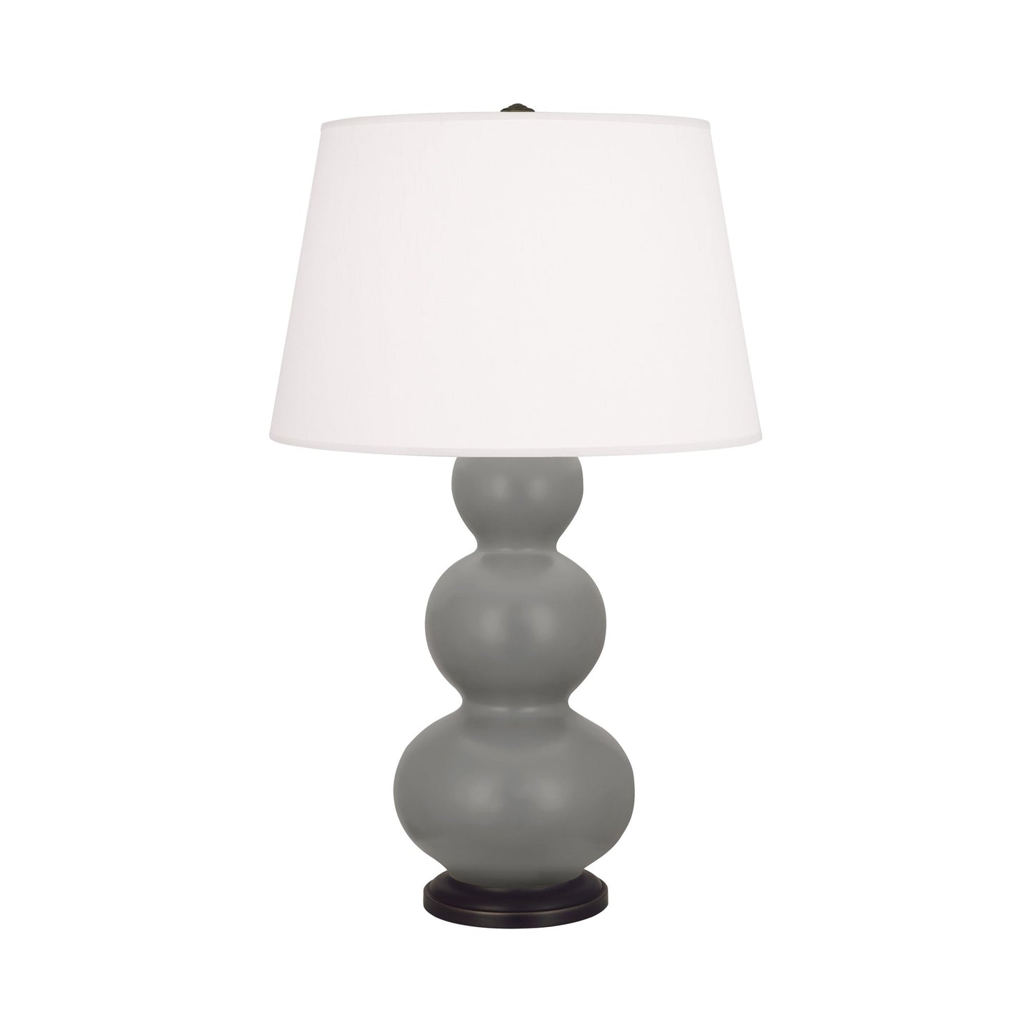 Triple Gourd Table Lamp in Matte Smokey Taupe/Deep Patina Bronze.