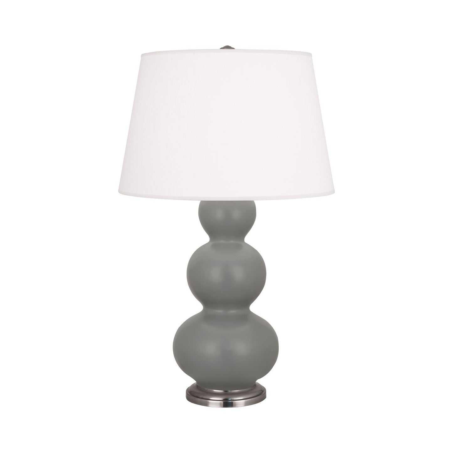 Triple Gourd Table Lamp in Matte Smokey Taupe/Antique Silver.