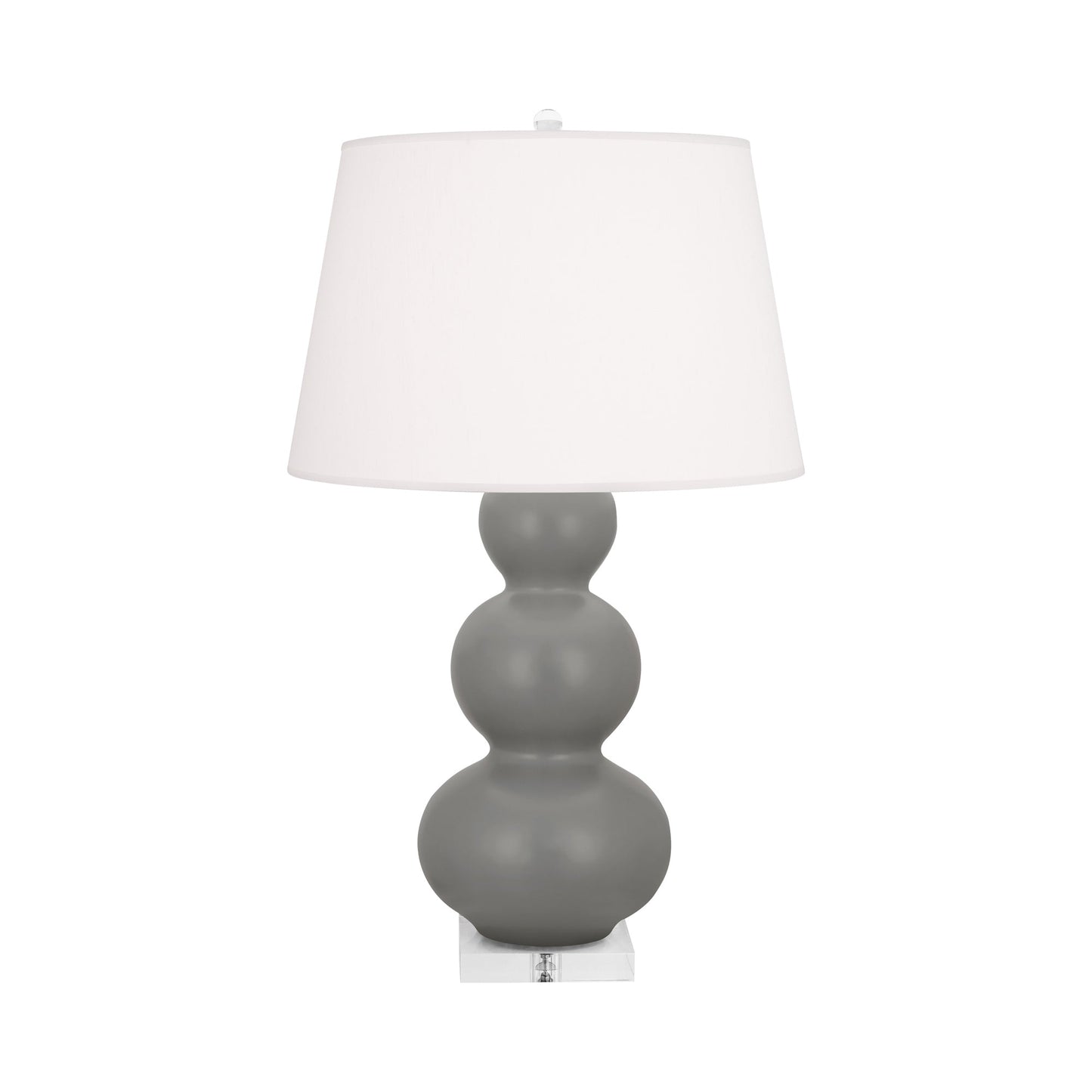 Triple Gourd Table Lamp in Matte Smokey Taupe/Lucite Base.