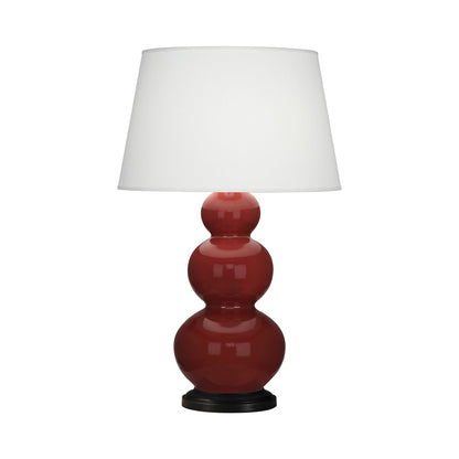 Triple Gourd Table Lamp in Oxblood/Deep Patina Bronze.