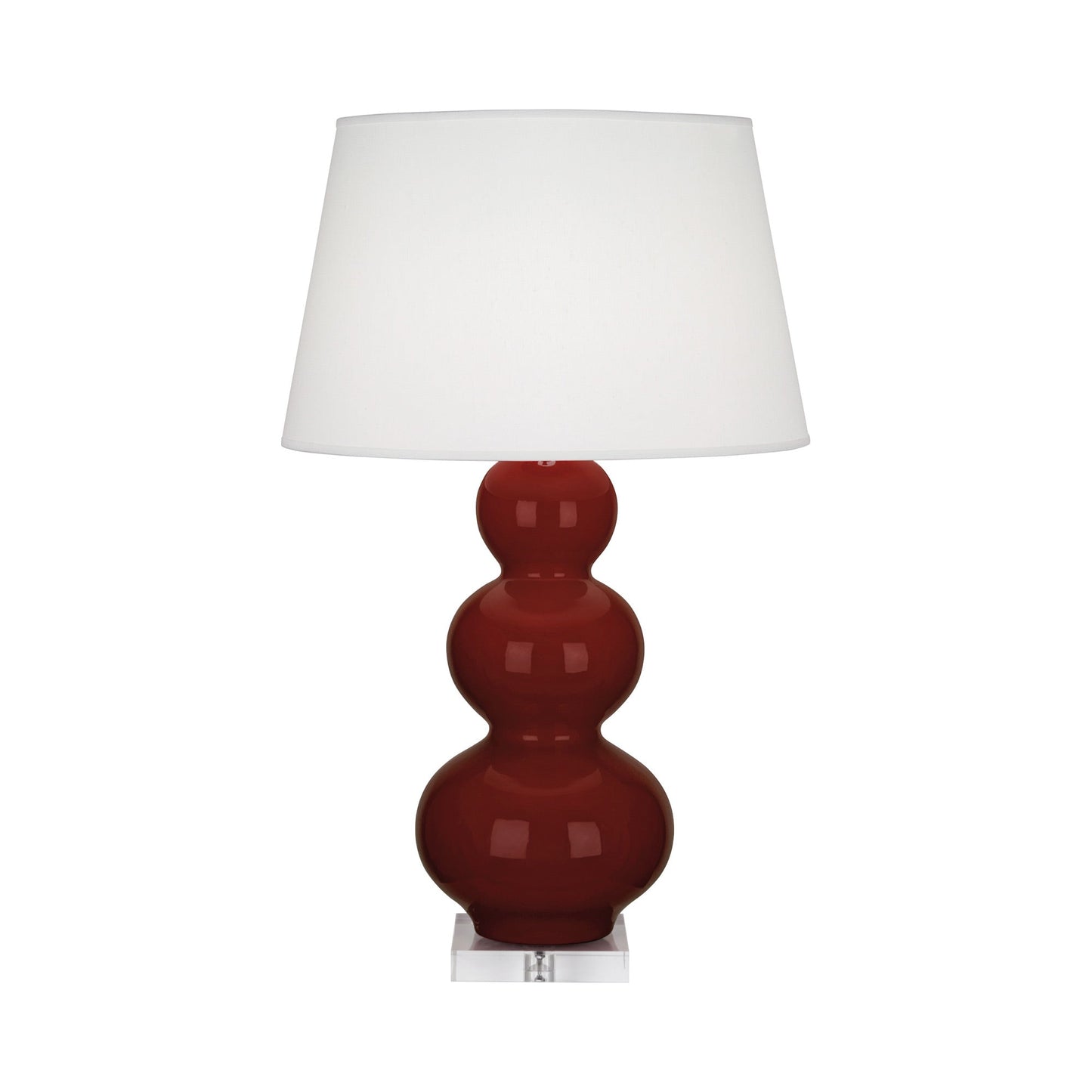 Triple Gourd Table Lamp in Oxblood/Lucite Base.