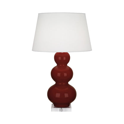 Triple Gourd Table Lamp in Oxblood/Lucite Base.