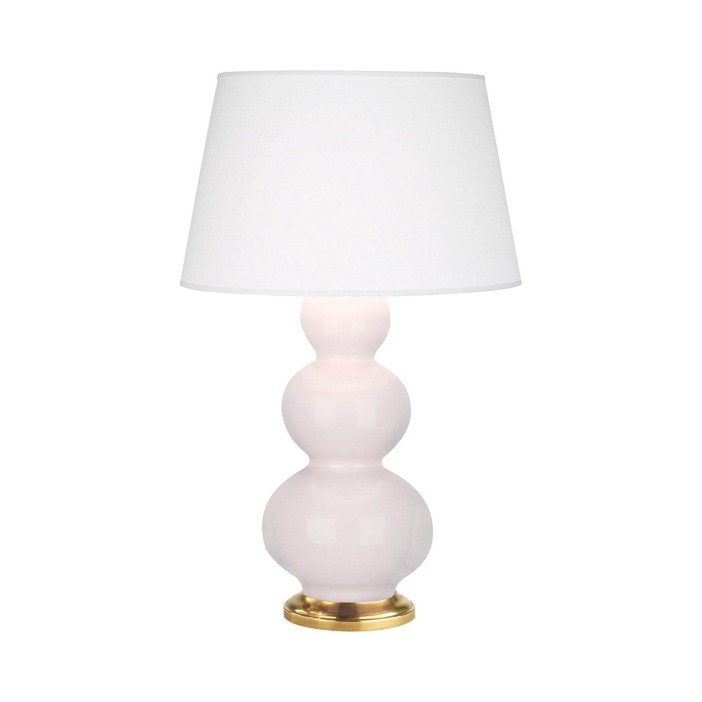 Triple Gourd Table Lamp in Rose Water/Antique Brass.