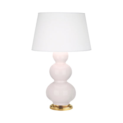 Triple Gourd Table Lamp in Rose Water/Antique Brass.