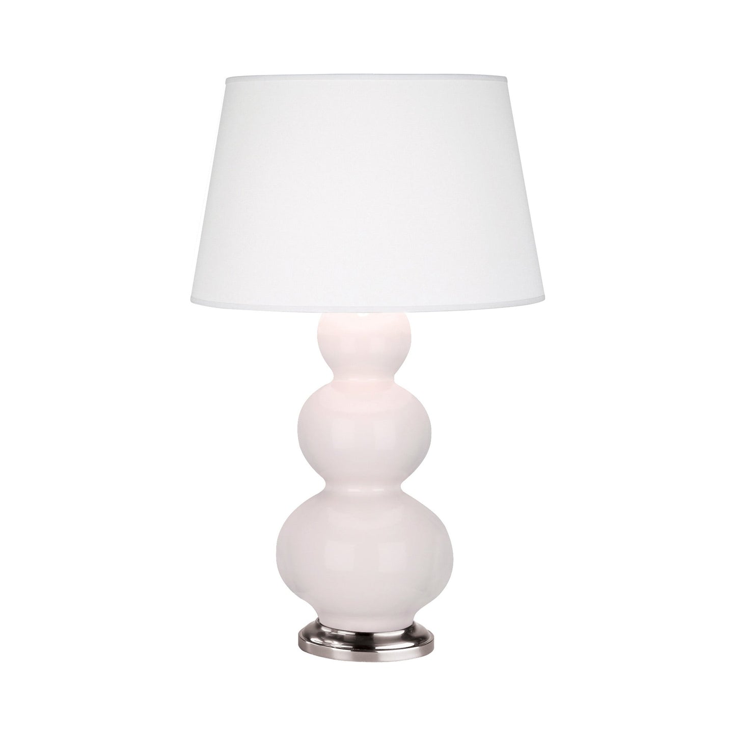 Triple Gourd Table Lamp in Rose Water/Antique Silver.