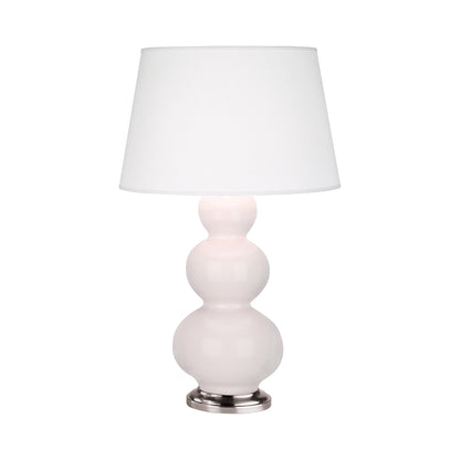 Triple Gourd Table Lamp in Rose Water/Antique Silver.