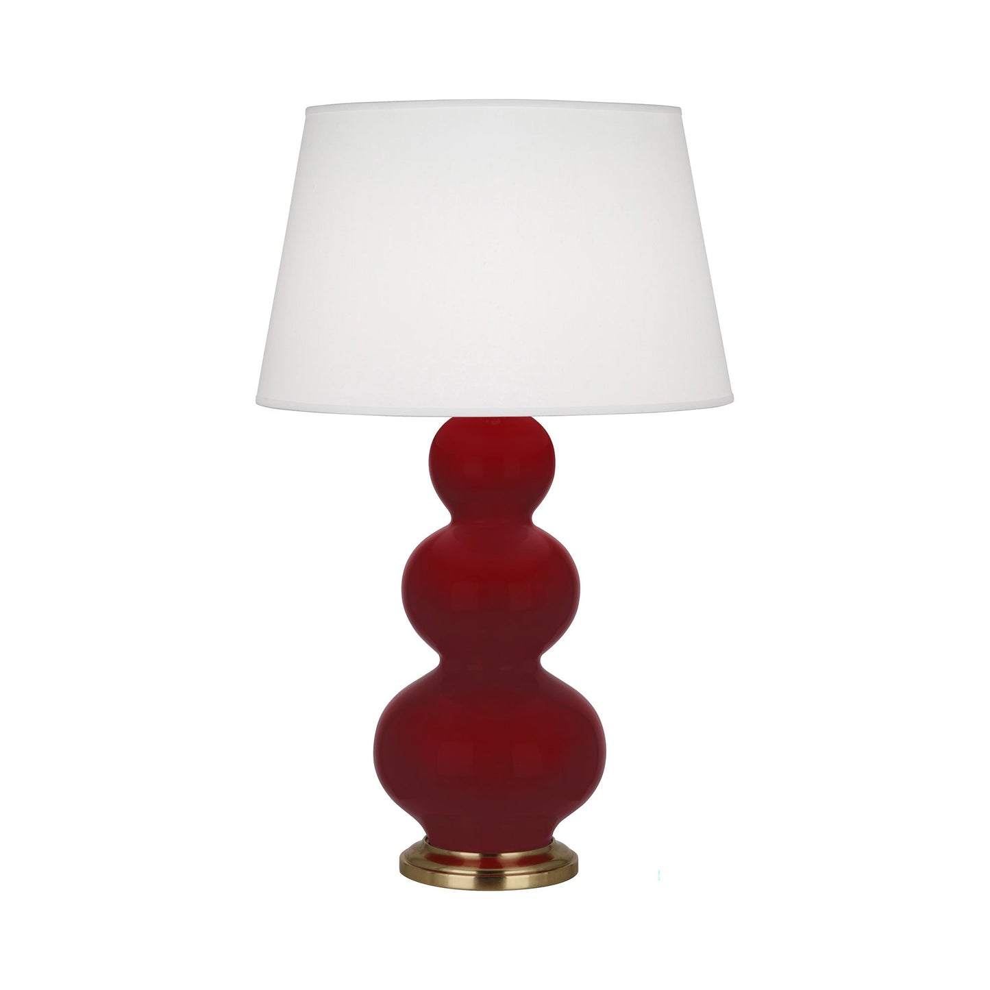 Triple Gourd Table Lamp in Sangria/Antique Natural Brass.