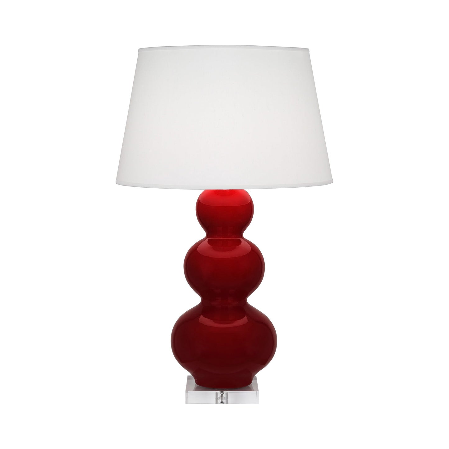 Triple Gourd Table Lamp in Sangria/Lucite Base.