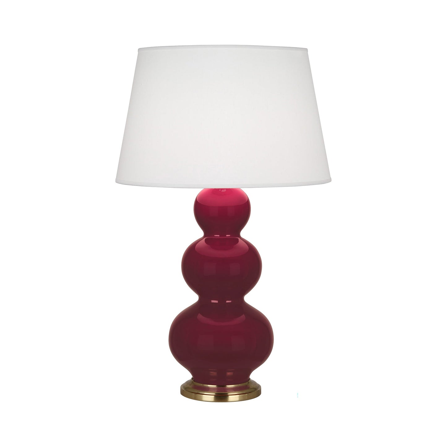 Triple Gourd Table Lamp in Sugar Plum/Antique Brass.