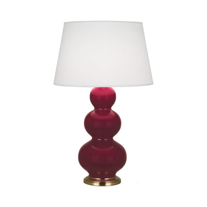 Triple Gourd Table Lamp in Sugar Plum/Antique Brass.
