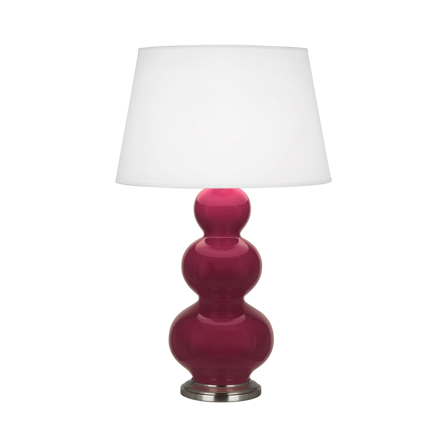 Triple Gourd Table Lamp in Sugar Plum/Antique Silver.