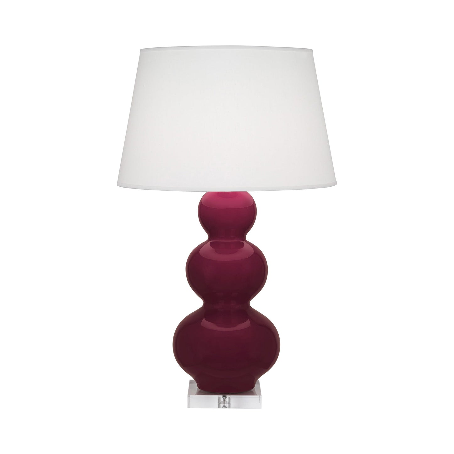 Triple Gourd Table Lamp in Sugar Plum/Lucite Base.