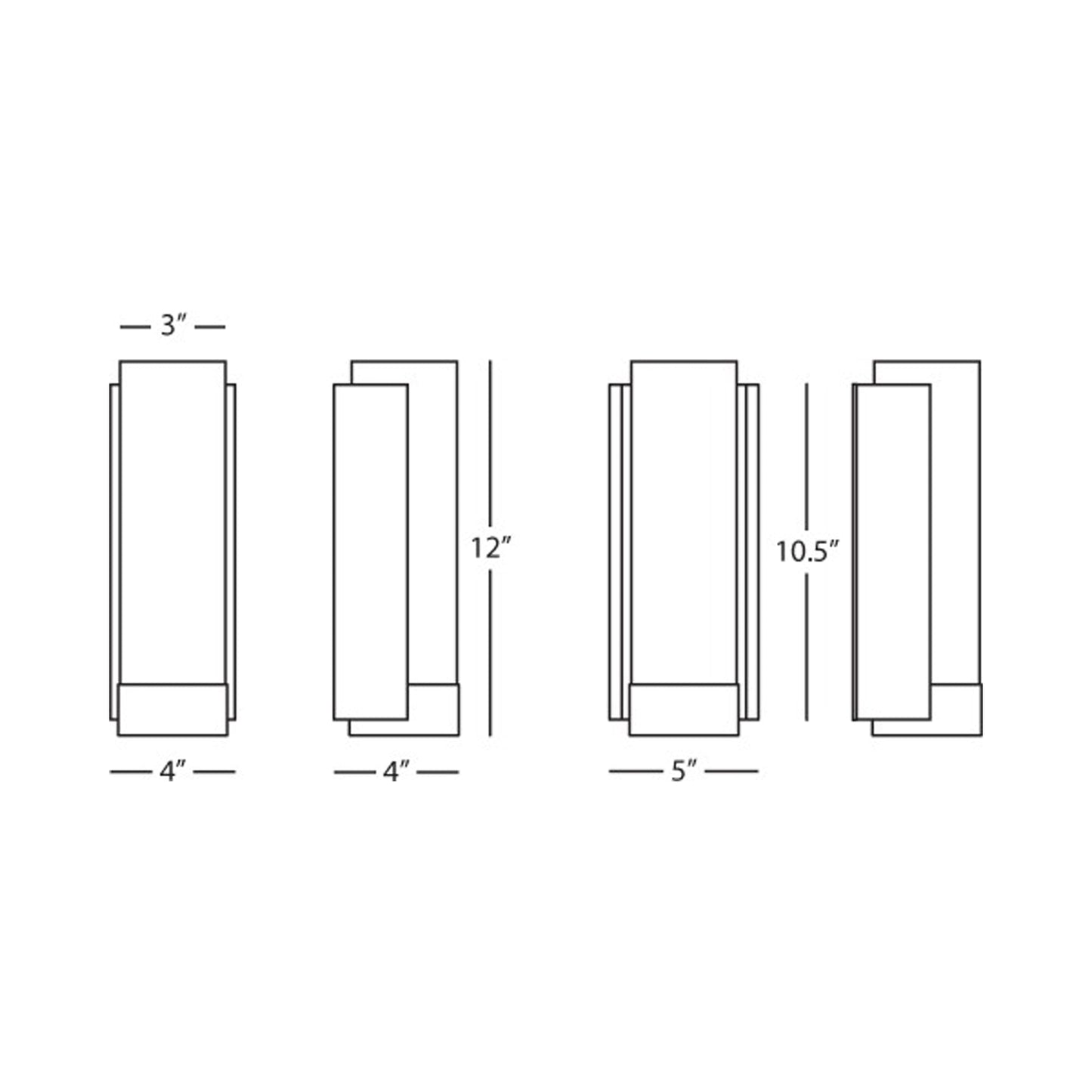 Tyrone Wall Light - line drawing.