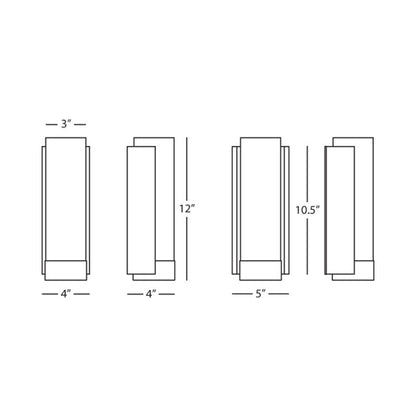 Tyrone Wall Light - line drawing.