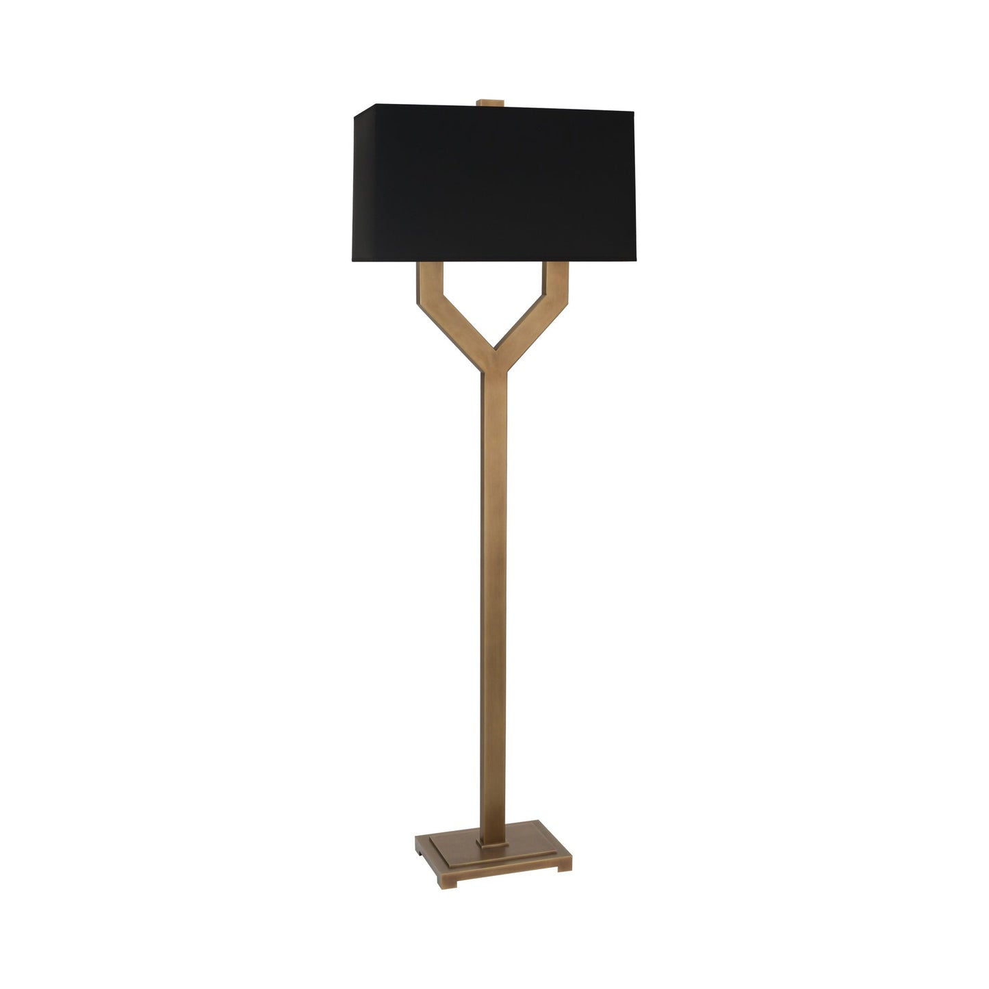 Valerie Floor Lamp in Vintage Brass/Black.