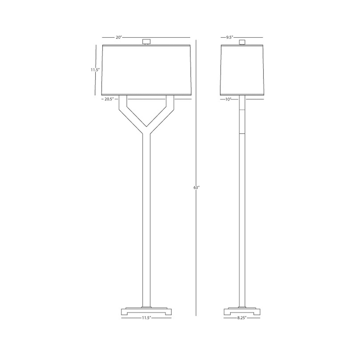 Valerie Floor Lamp - line drawing.