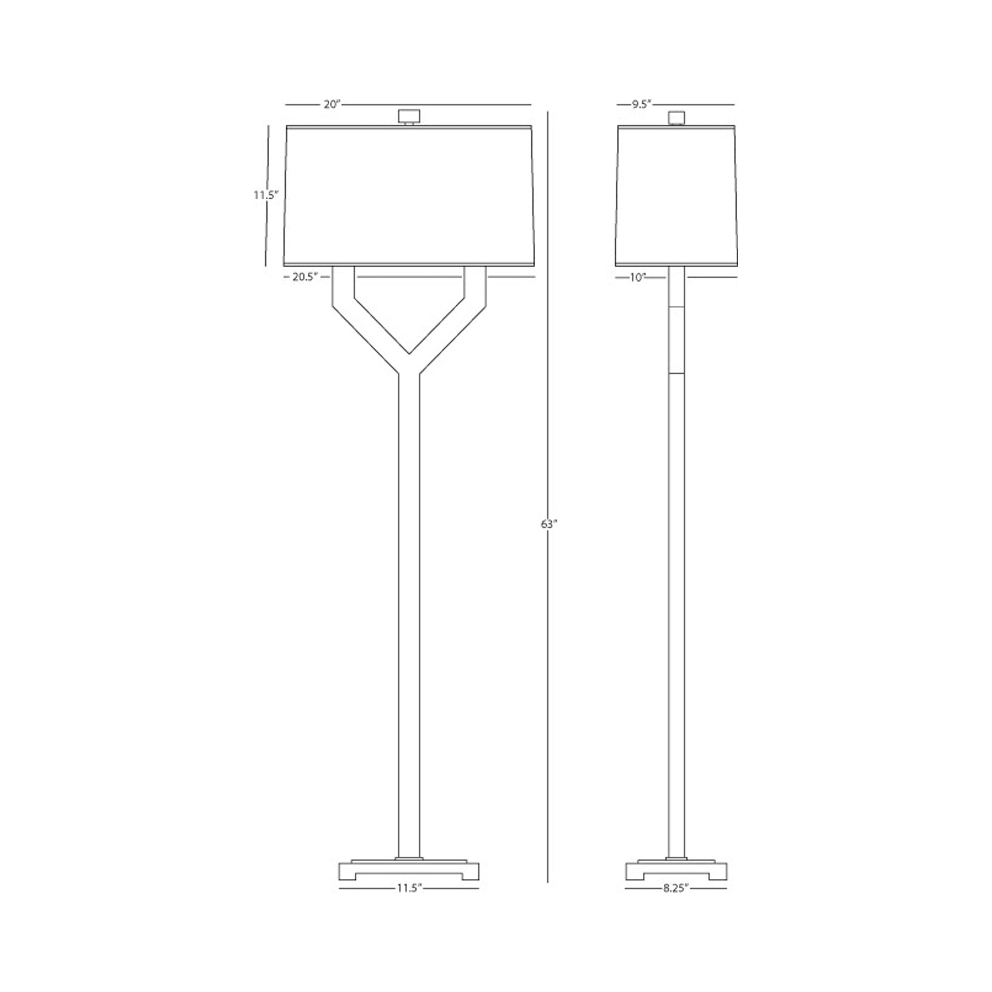Valerie Floor Lamp - line drawing.
