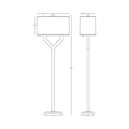 Valerie Floor Lamp - line drawing.