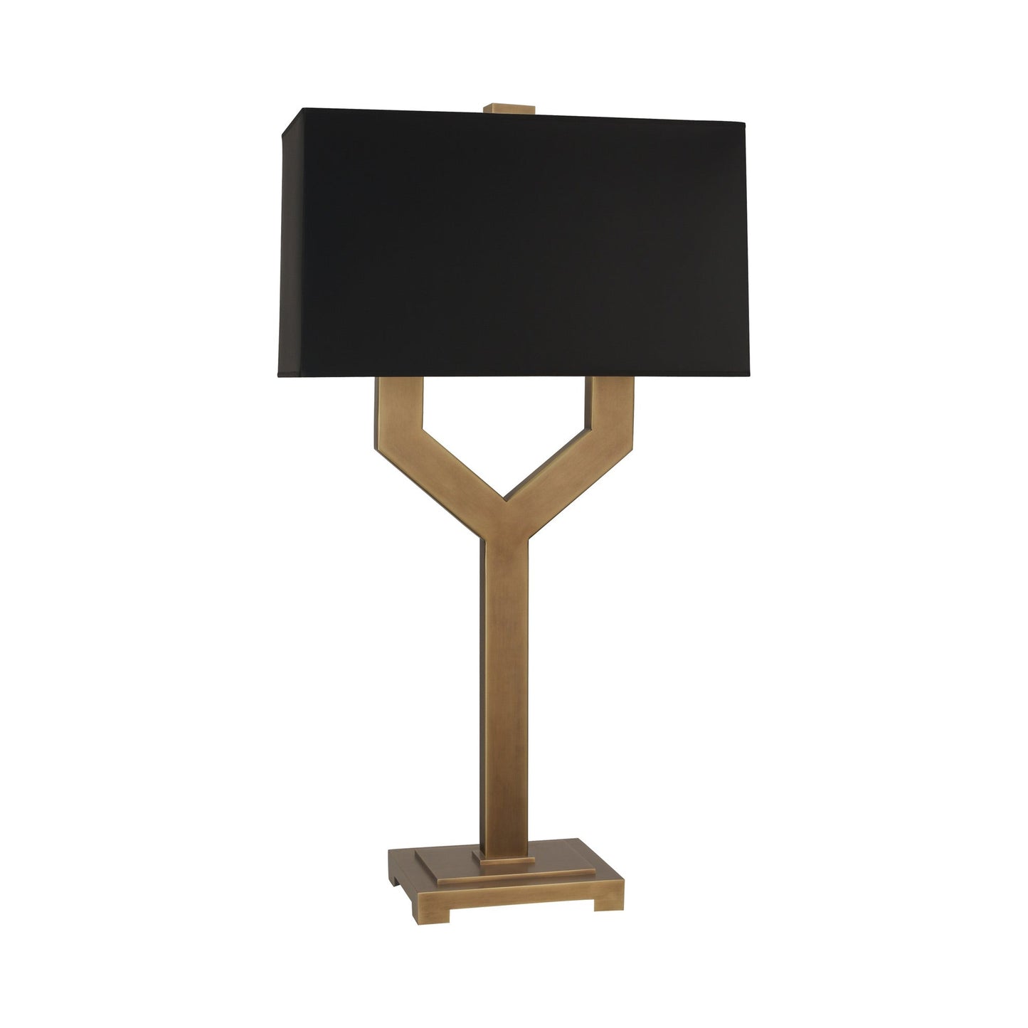 Valerie Table Lamp in Vintage Brass/Black.