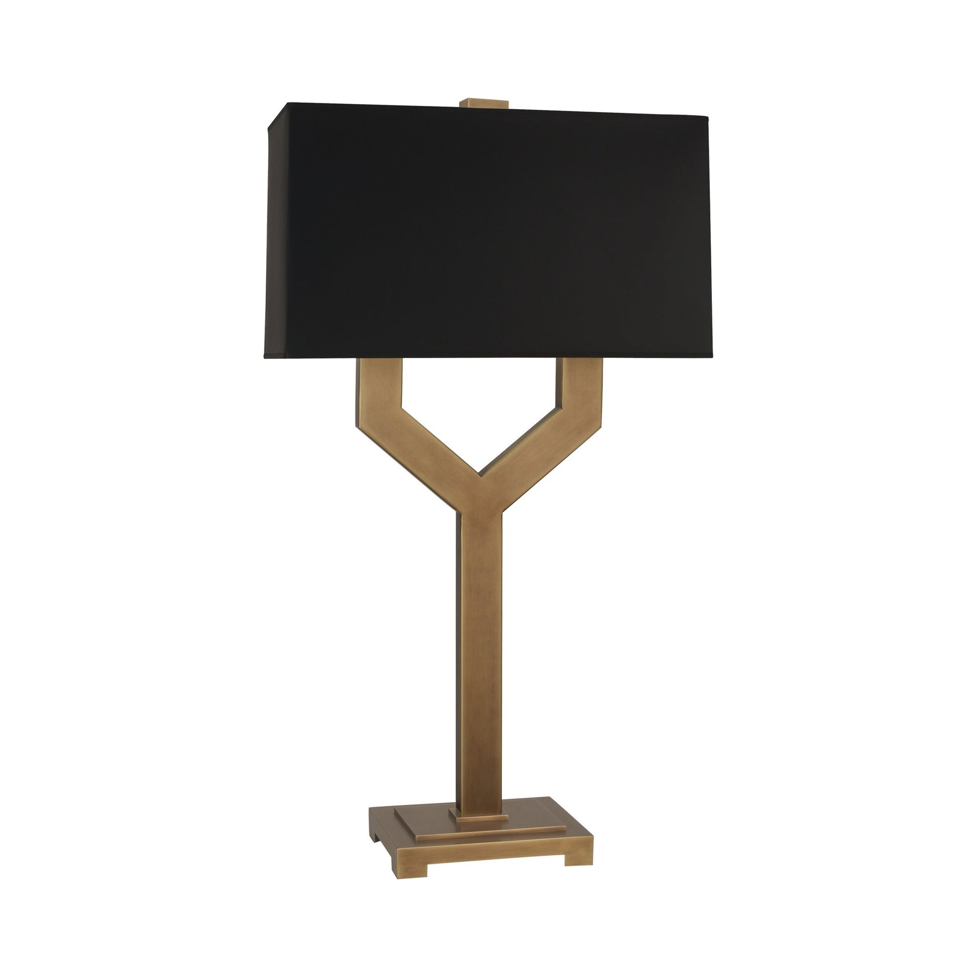 Valerie Table Lamp in Vintage Brass/Black.