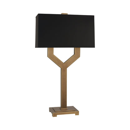 Valerie Table Lamp in Vintage Brass/Black.
