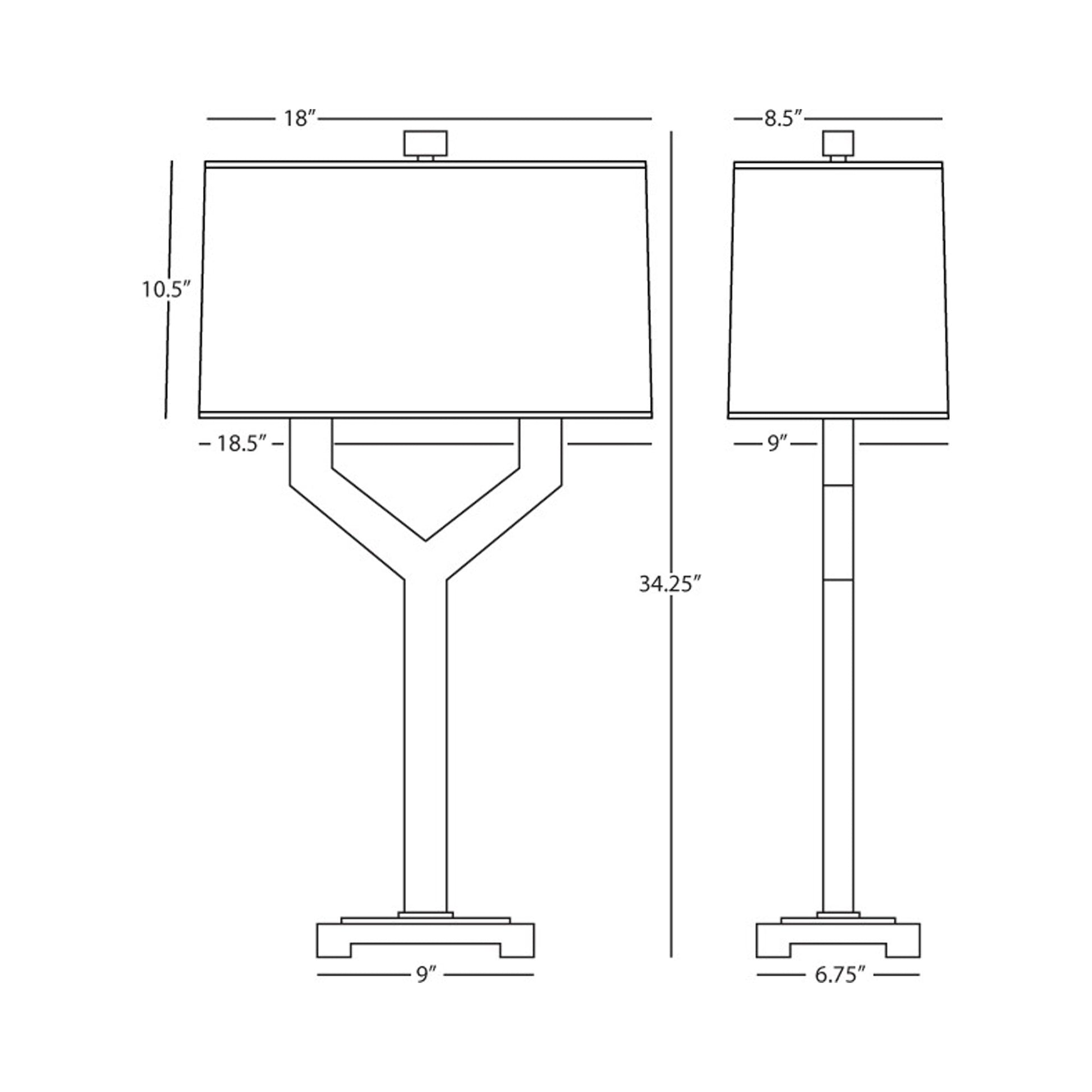 Valerie Table Lamp - line drawing.