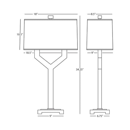 Valerie Table Lamp - line drawing.