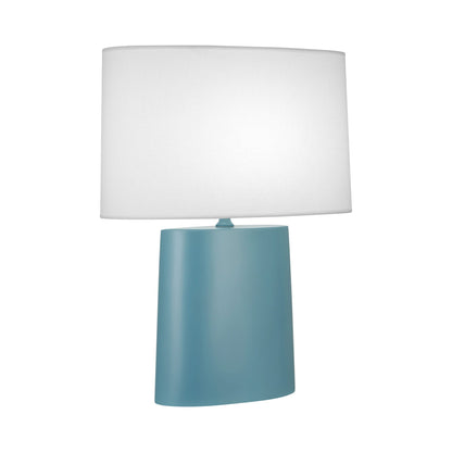 Victor Table Lamp in Matte Steel Blue.