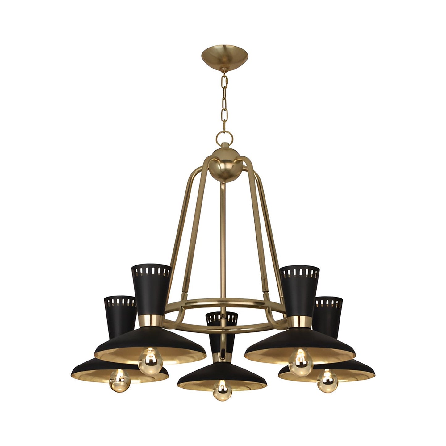 Vortex Chandelier in Modern Brass (5-Light).