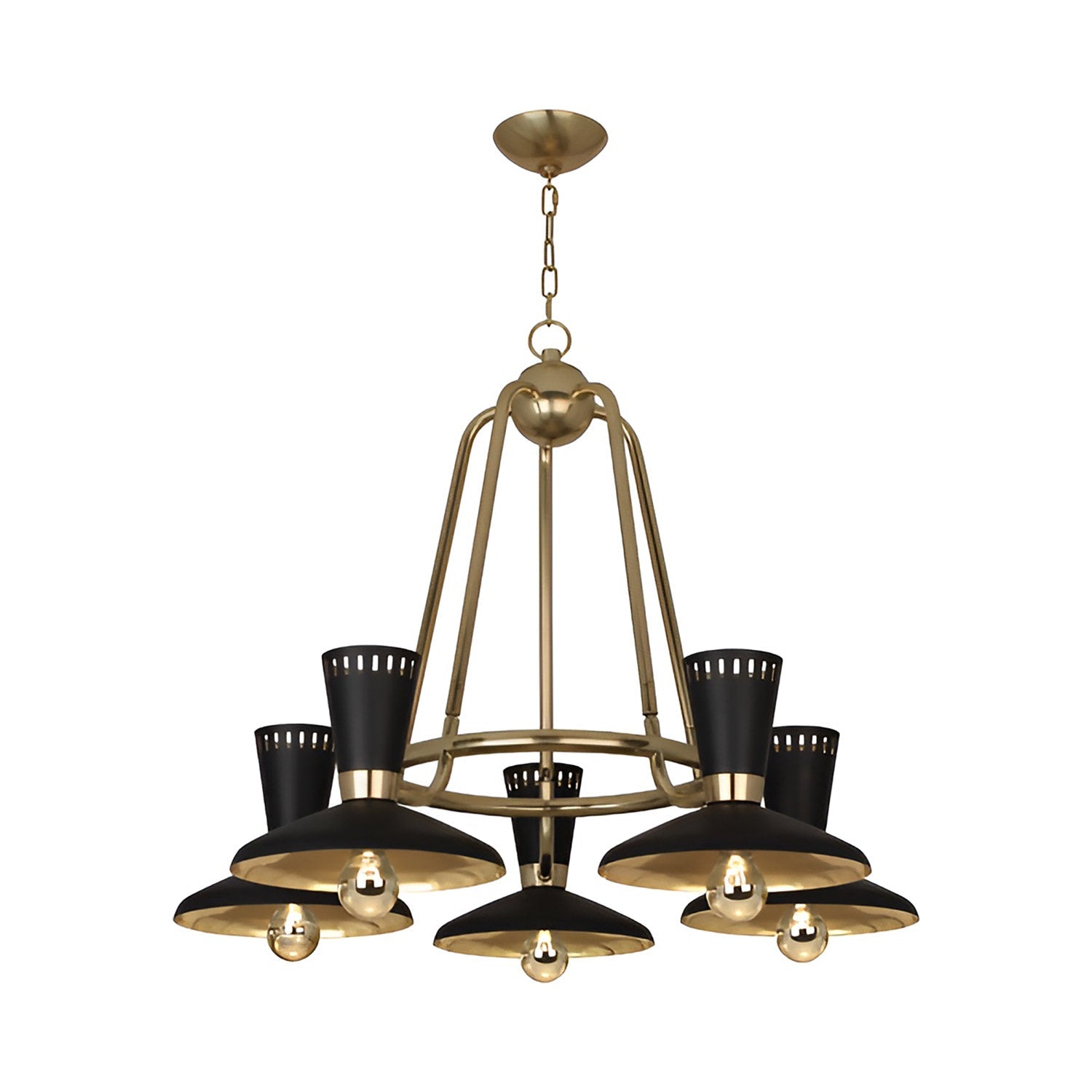 Vortex Chandelier in Modern Brass (5-Light).