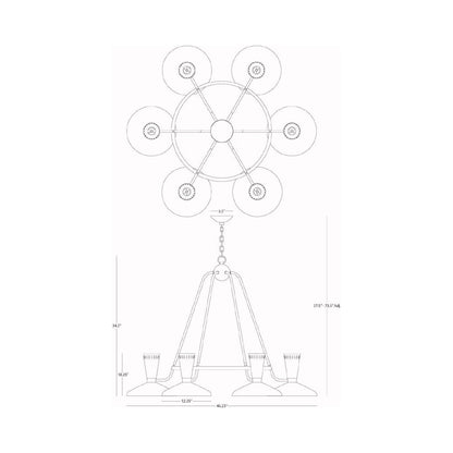 Vortex Chandelier - line drawing.