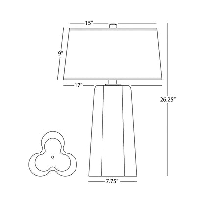 Wavy Table Lamp - line drawing.