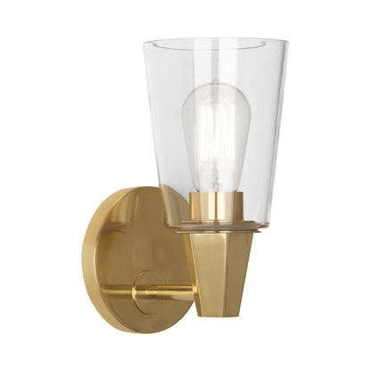 Wheatley Bath Wall Light in Modern Brass (Clear).