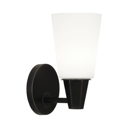 Wheatley Bath Wall Light in Deep Patina Bronze (White).