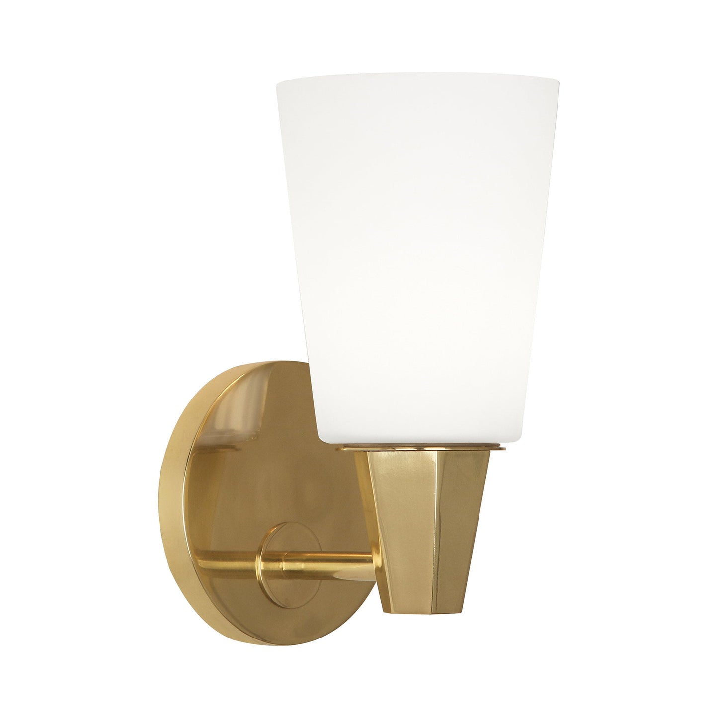 Wheatley Bath Wall Light in Modern Brass (White).