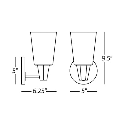 Wheatley Bath Wall Light - line drawing.