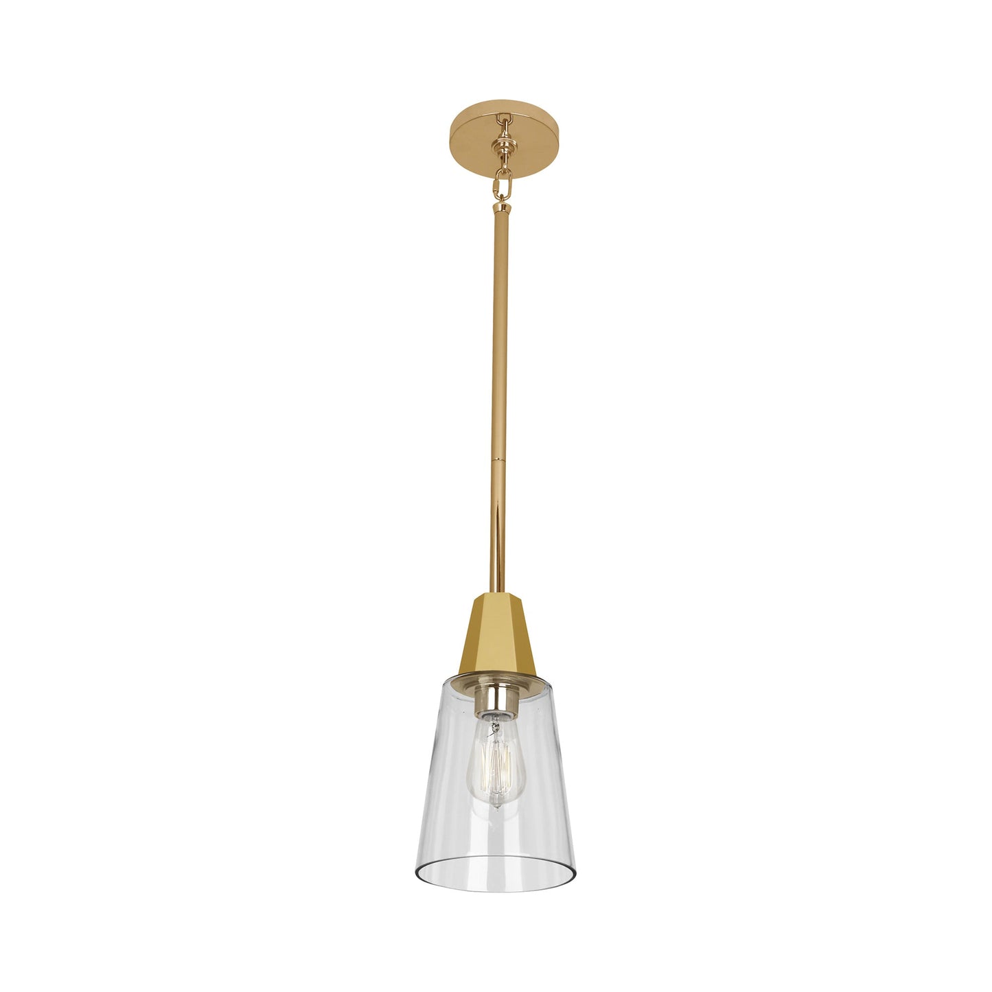 Wheatley Pendant Light in Modern Brass (Clear).
