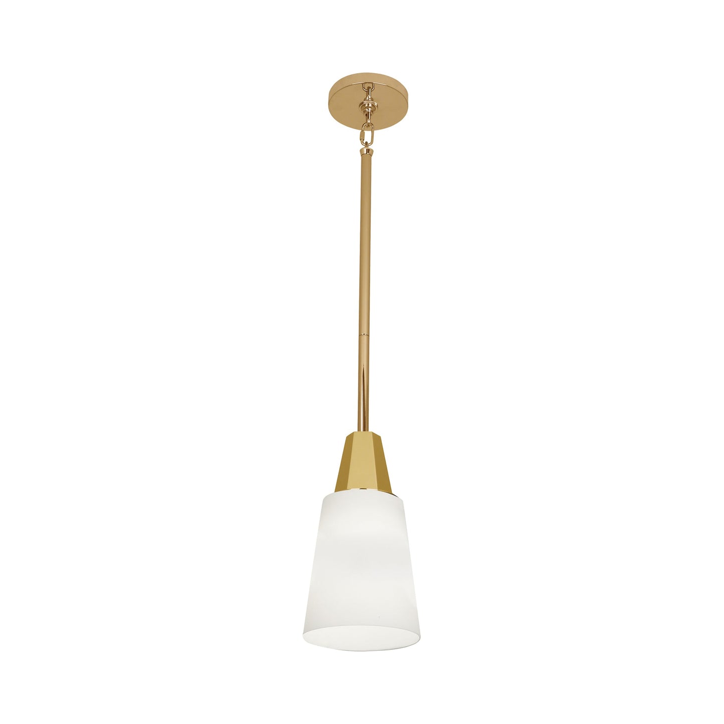 Wheatley Pendant Light in Modern Brass (White).