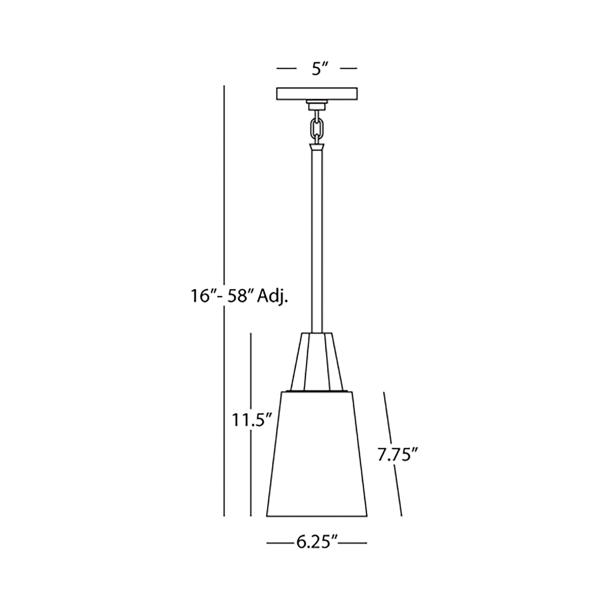 Wheatley Pendant Light - line drawing.