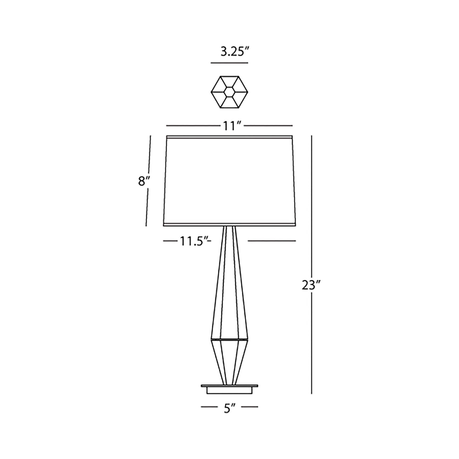 Wheatley Table Lamp - line drawing.