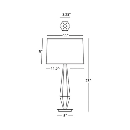 Wheatley Table Lamp - line drawing.
