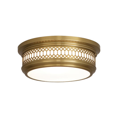 Williamsburg Tucker Flush Mount Ceiling Light in Antique Brass (Small).