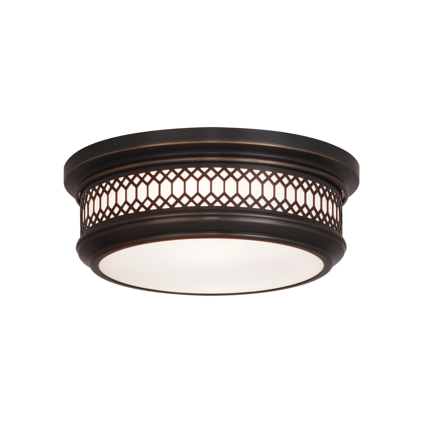 Williamsburg Tucker Flush Mount Ceiling Light in Deep Patina Bronze (Small).