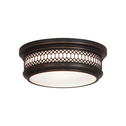 Williamsburg Tucker Flush Mount Ceiling Light in Deep Patina Bronze (Small).