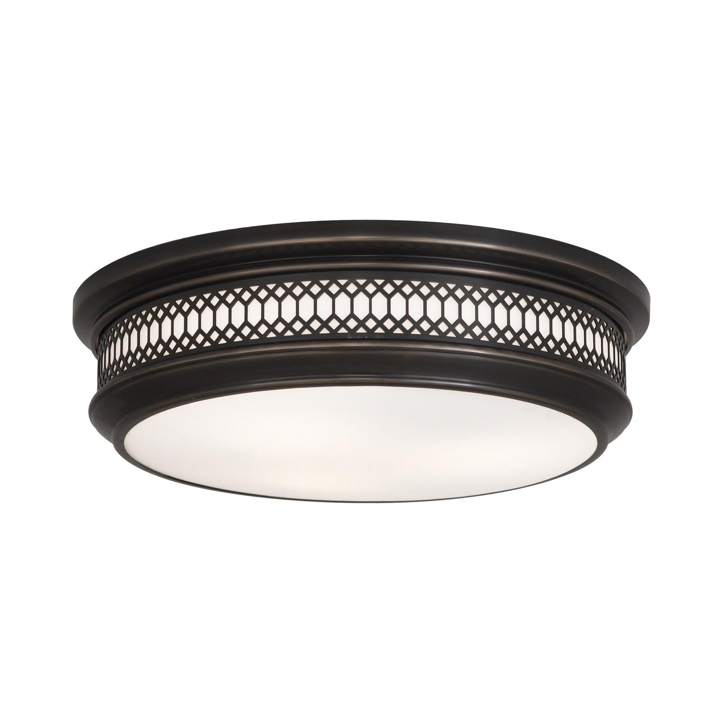 Williamsburg Tucker Flush Mount Ceiling Light in Deep Patina Bronze (Large).