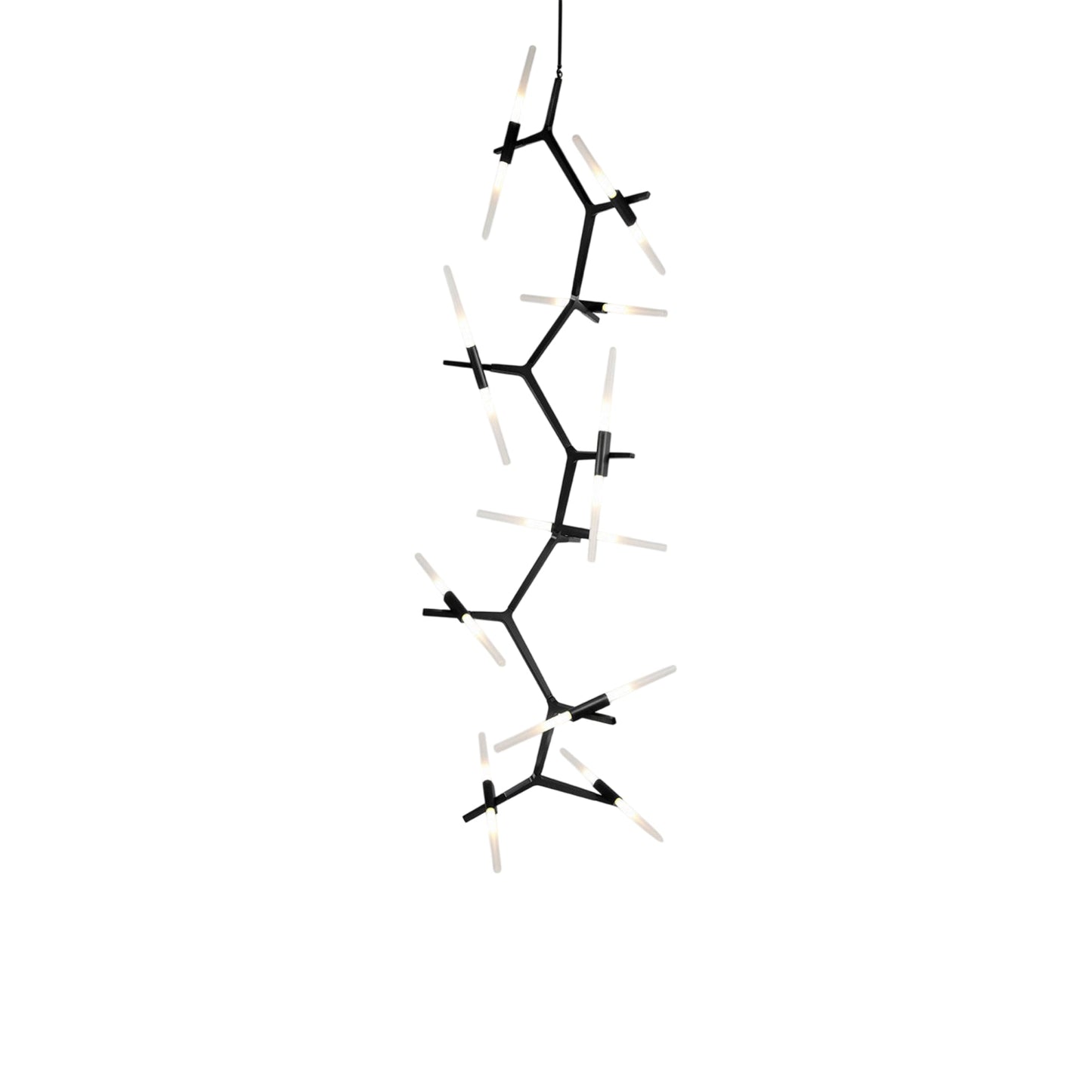Agnes Cascade Chandelier in Black/Straight-cut.