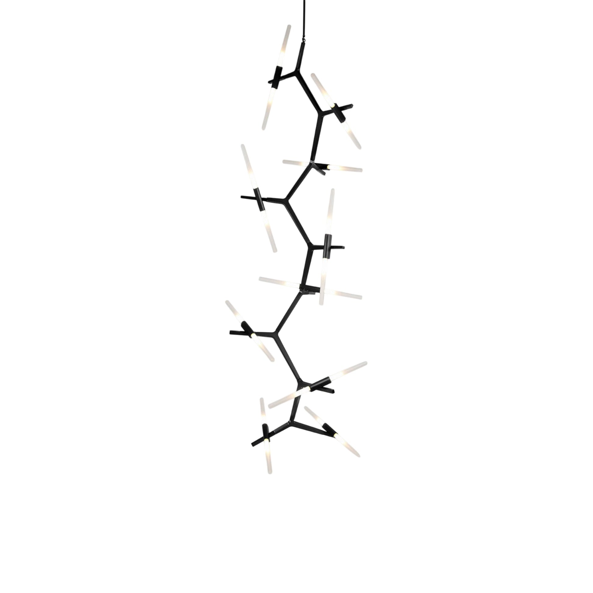 Agnes Cascade Chandelier in Black/Straight-cut.
