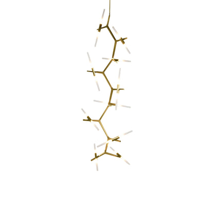 Agnes Cascade Chandelier in Brushed Brass/Straight-cut.
