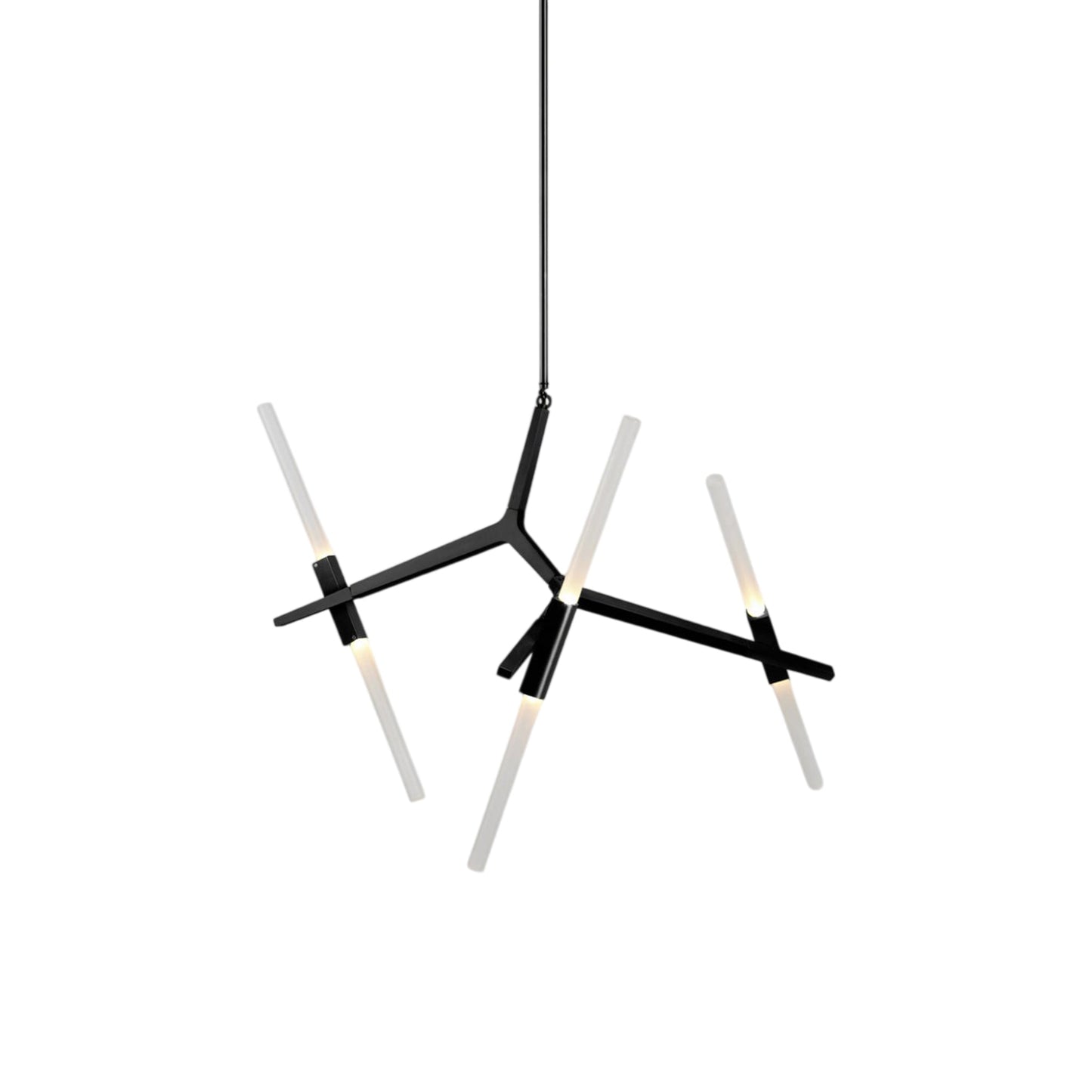 Agnes Chandelier in Black/Straight-cut (6-Light).